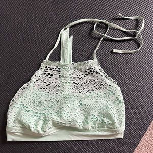 Aquamarine crochet bikini top